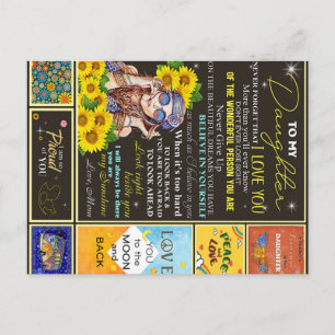 To My Granddaughter Sunflower Birthday Gift Idea Postcard