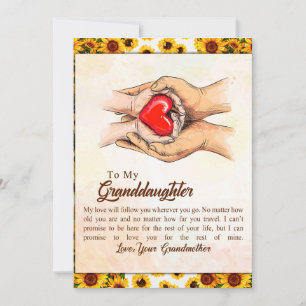 To My Granddaughter Sunflower Gift From Grandma Holiday Card