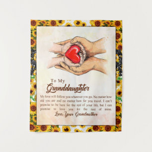 To My Granddaughter Sunflower Gift From Grandma Tapestry