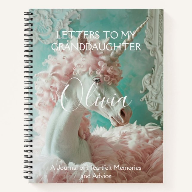 To My Granddaughter: unicorn Journal of Heartfelt (Front)