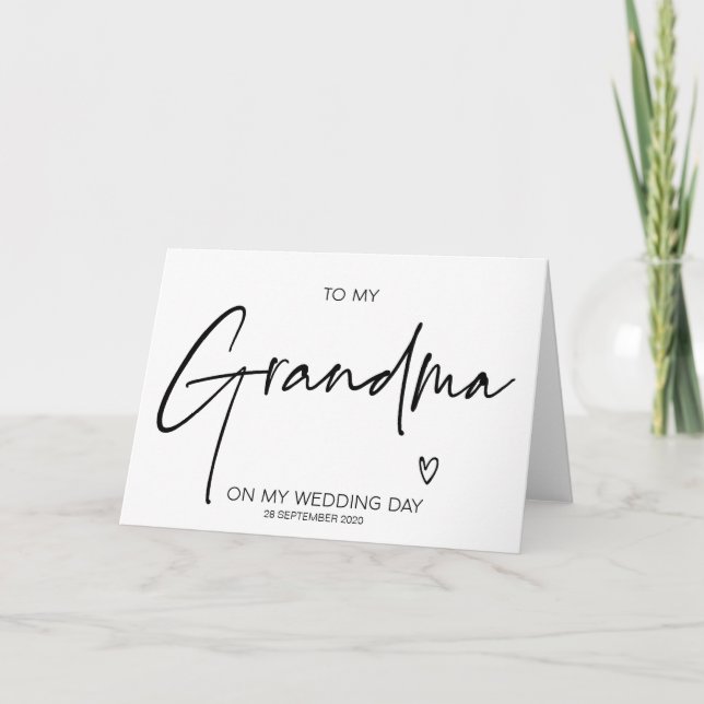 To My Grandma on My Wedding Day Grandmother Card (Front)