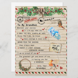 To My Grandson Gift,Grandson And Grandpa,Bird Love