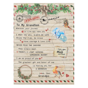 To My Grandson Gift,Grandson And Grandpa,Bird Love Tablecloth