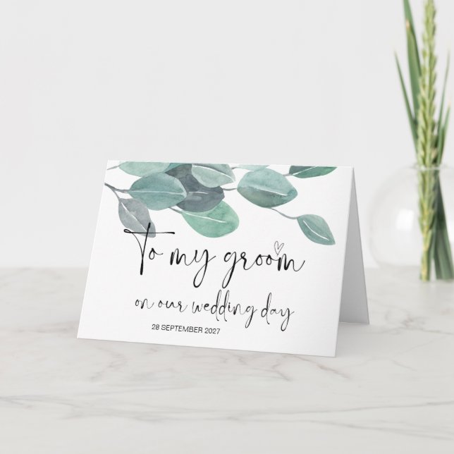 To My Groom From Bride Getting Married Our Wedding Card (Front)