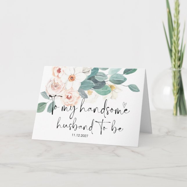 To My Groom Husband Wedding Day Getting Married Card (Front)