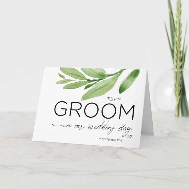 To My Groom Wedding Gift Bride to Future Husband Card (Front)
