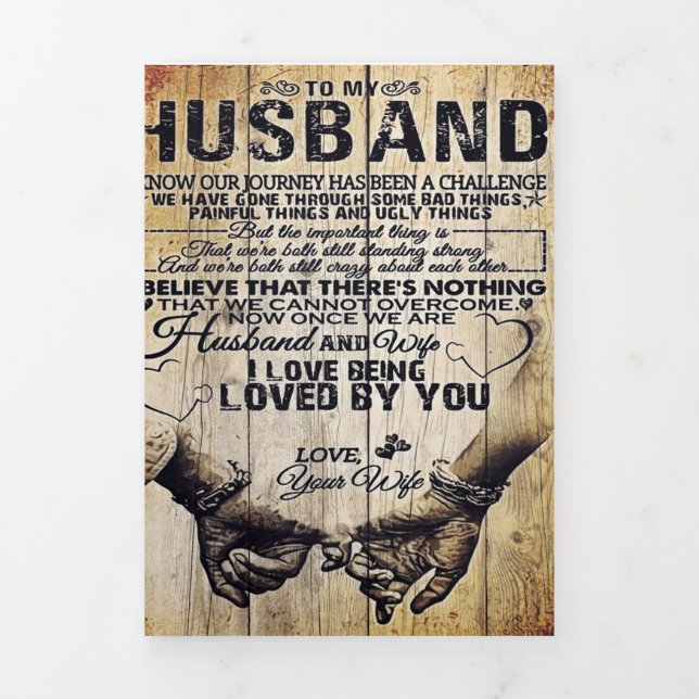 To My Husband | Birthday Gift To Husband | Tri-Fold Announcement (Cover)