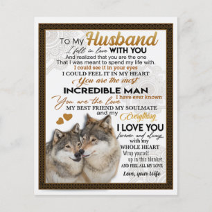 To My Husband, Couple Wolf Gift, Wedding Gift Flyer