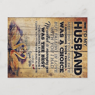 To my Husband Decor Anniversary Present Announcement Postcard