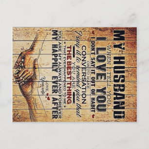 To My Husband Decor, Love Quotes Letter Announcement Postcard