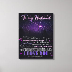 To My Husband Decor, Love Quotes Letter Canvas Print