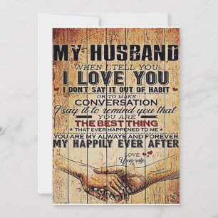 To My Husband Decor, Love Quotes Letter Holiday Card