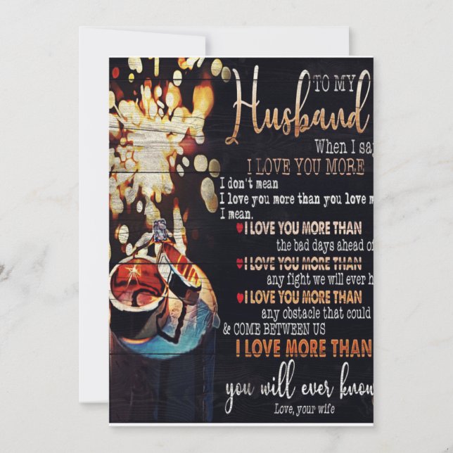 To My Husband Decor, Love Quotes Letter Holiday Card (Front)