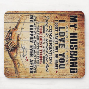 To My Husband Decor, Love Quotes Letter Mouse Mat