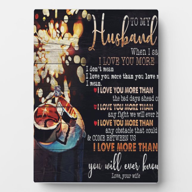 To My Husband Decor, Love Quotes Letter Plaque (Front)