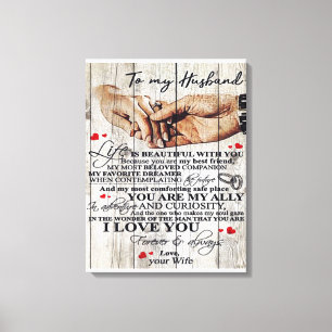To My Husband Design Gift   Love Letter To Him   Canvas Print
