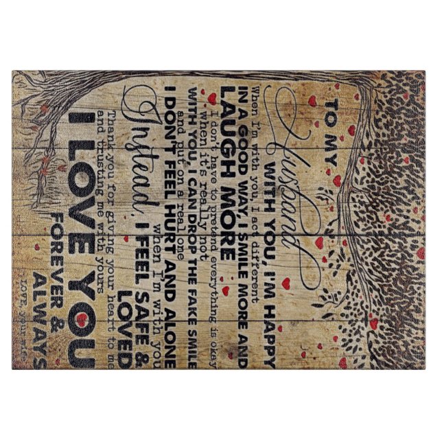 To My Husband Design Gift | Love Letter To Him | Cutting Board (Front)
