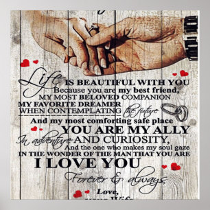 To My Husband Design Gift   Love Letter To Him   Poster