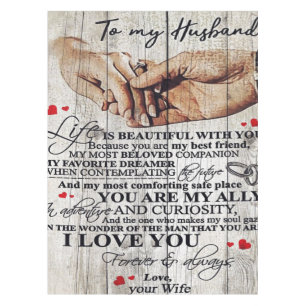 To My Husband Design Gift Love Letter To Him Tablecloth