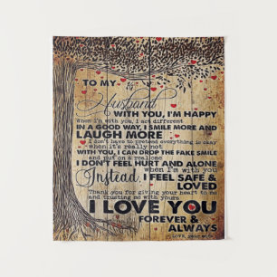 To My Husband Design Gift Love Letter To Him Tapestry