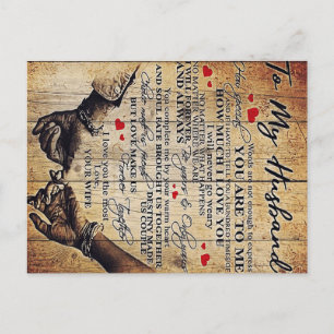 To My Husband Design Letter To Him Lovely Gift Announcement Postcard