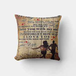 To My Husband Design Letter To Him Lovely Gift Cushion