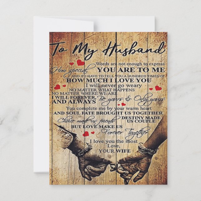 To My Husband Design | Letter To Him | Lovely Gift Invitation (Front)