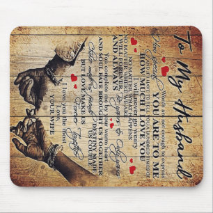 To My Husband Design   Letter To Him   Lovely Gift Mouse Mat