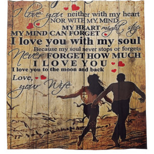 To My Husband Design Letter To Him Lovely Gift Shower Curtain