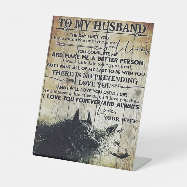 To My Husband Design | Love Letter Design | Pedestal Sign (Front)