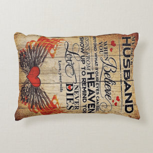 To My Husband Design Love Letter Gift To Him Decorative Cushion