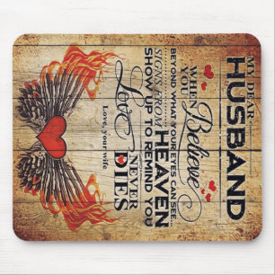 To My Husband Design Love Letter Gift To Him Mouse Mat