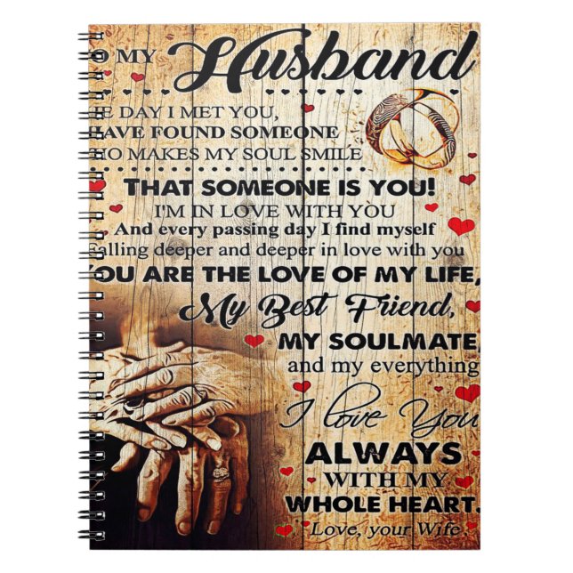 To My Husband Design | Love Letter Gift To Him Notebook (Front)