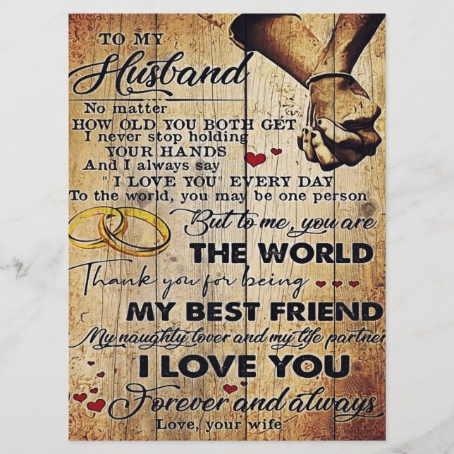 To My Husband Design | Love Letter To Him | Menu (Front)