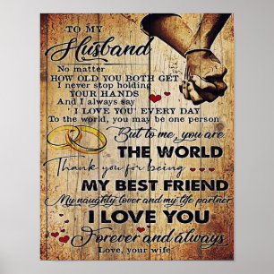 To My Husband Design   Love Letter To Him   Poster