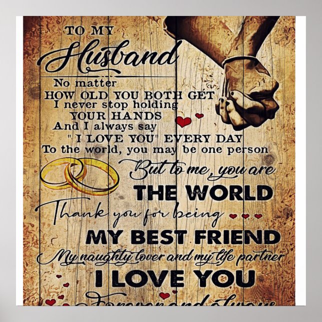 To My Husband Design | Love Letter To Him | Poster (Front)