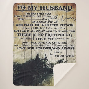 To My Husband Design Love Letter To Him Sherpa Blanket