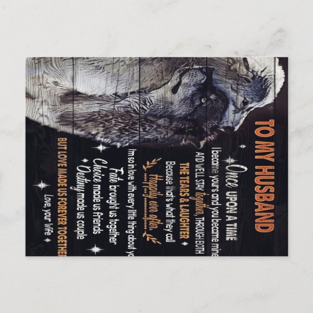 To My Husband Design | Love Quotes To Husband Announcement Postcard (Front)