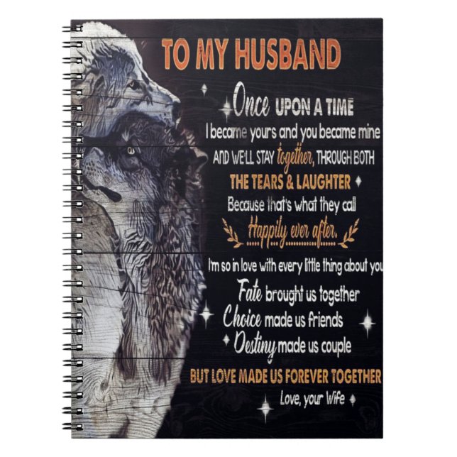To My Husband Design | Love Quotes To Husband Notebook (Front)