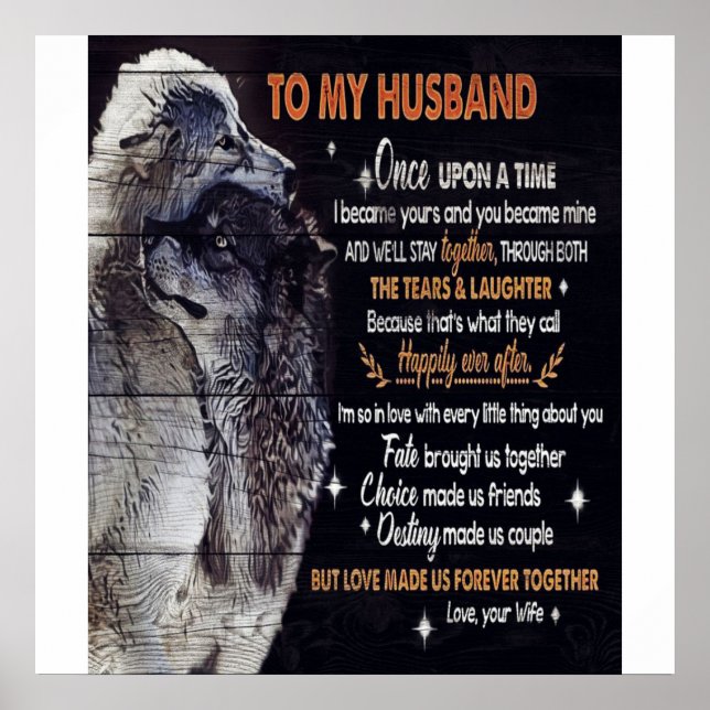 To My Husband Design | Love Quotes To Husband Poster (Front)