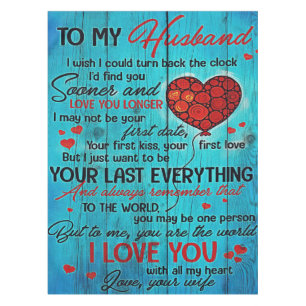 To My Husband Design Love Quotes To Husband Tablecloth