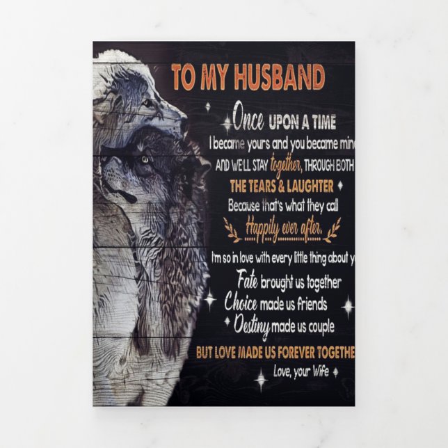 To My Husband Design | Love Quotes To Husband Tri-Fold Announcement (Cover)