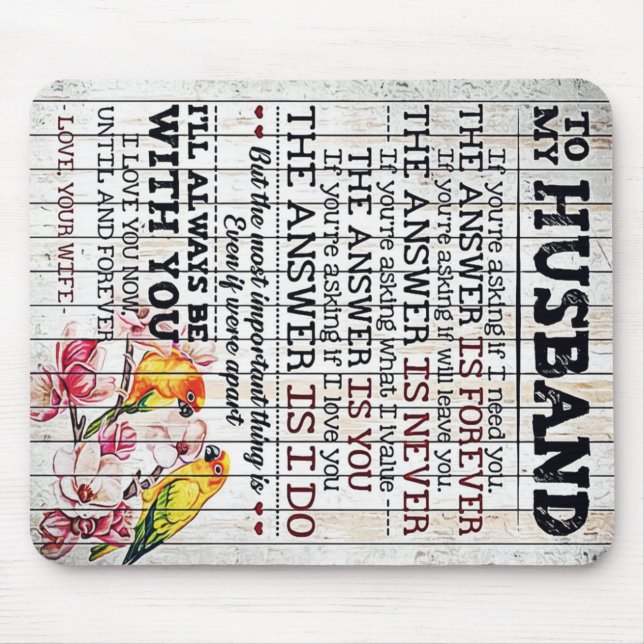 To My Husband Design, New Home Gift Mouse Mat (Front)