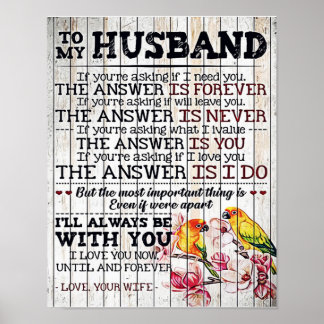 To My Husband Design, New Home Gift Poster
