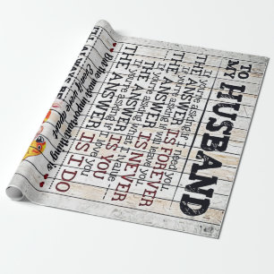 To My Husband Design, New Home Gift Wrapping Paper