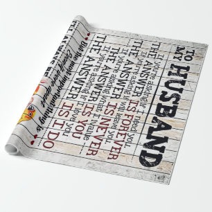 To My Husband Design, New Home Gift Wrapping Paper