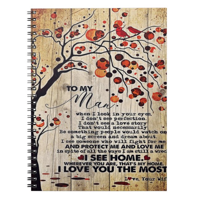 To My Husband Design, To My Husband Gift Notebook (Front)