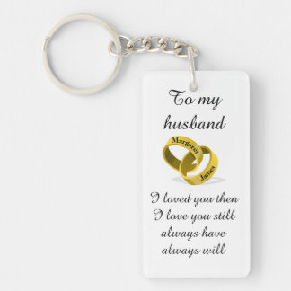 To my husband - engraved names - Poem + I love you Key Ring