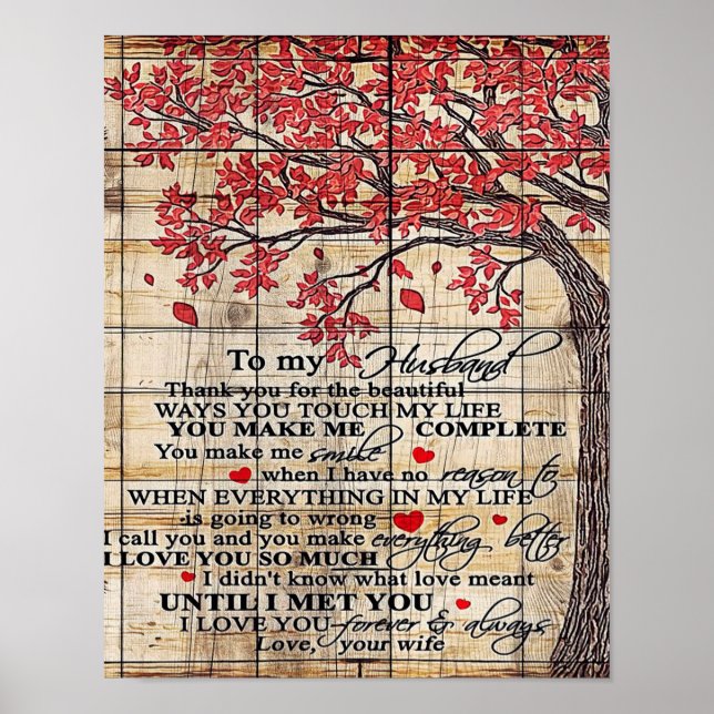To My Husband | Funny Quotes To Husband Gift Poster (Front)