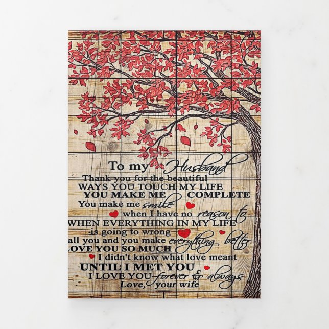 To My Husband | Funny Quotes To Husband Gift Tri-Fold Announcement (Cover)